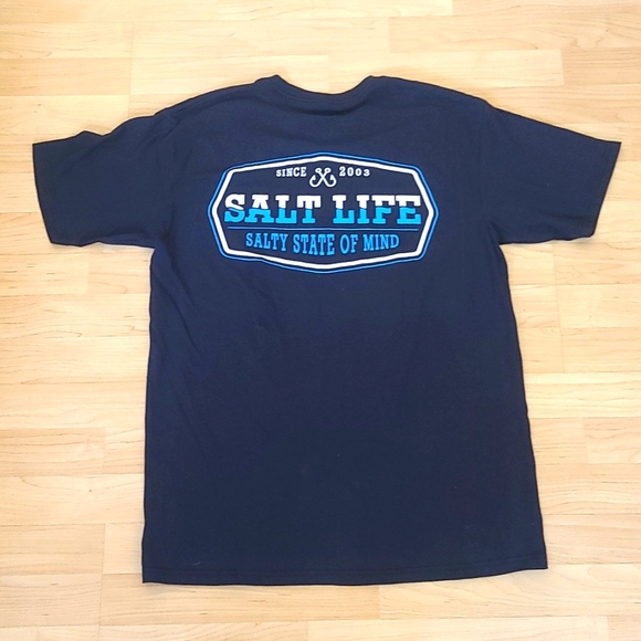 Salt Life Navy Blue 100% Cotton Men T-shirt Size M - Picture 2 of 4